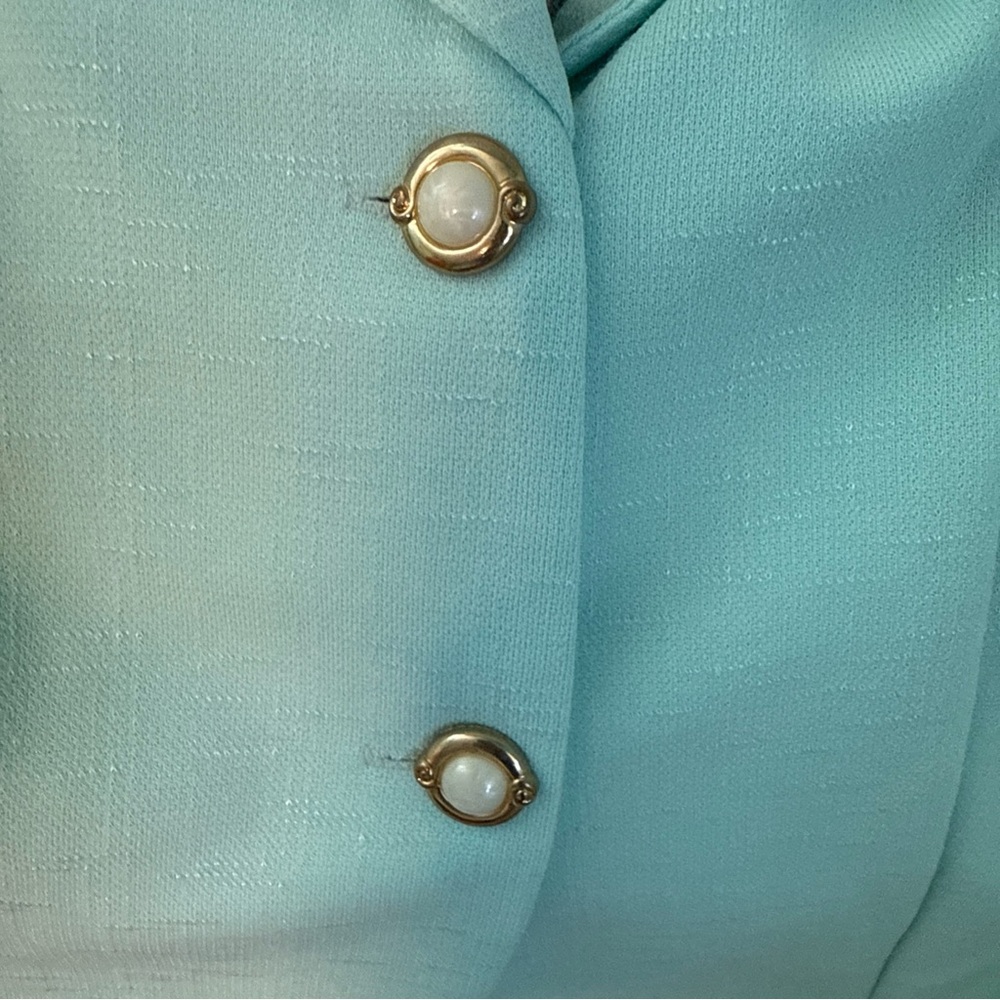 Elegant Vintage Pastel Shortsleeve Blouse/ Jacket- Size 12P - Picture 7 of 7